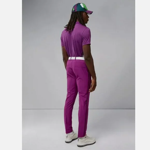 J. Lindeberg Stuart Men's 33x32 Side Stripe Golf Pant GMPA06876 Q266 Purple NEW - Picture 2 of 12